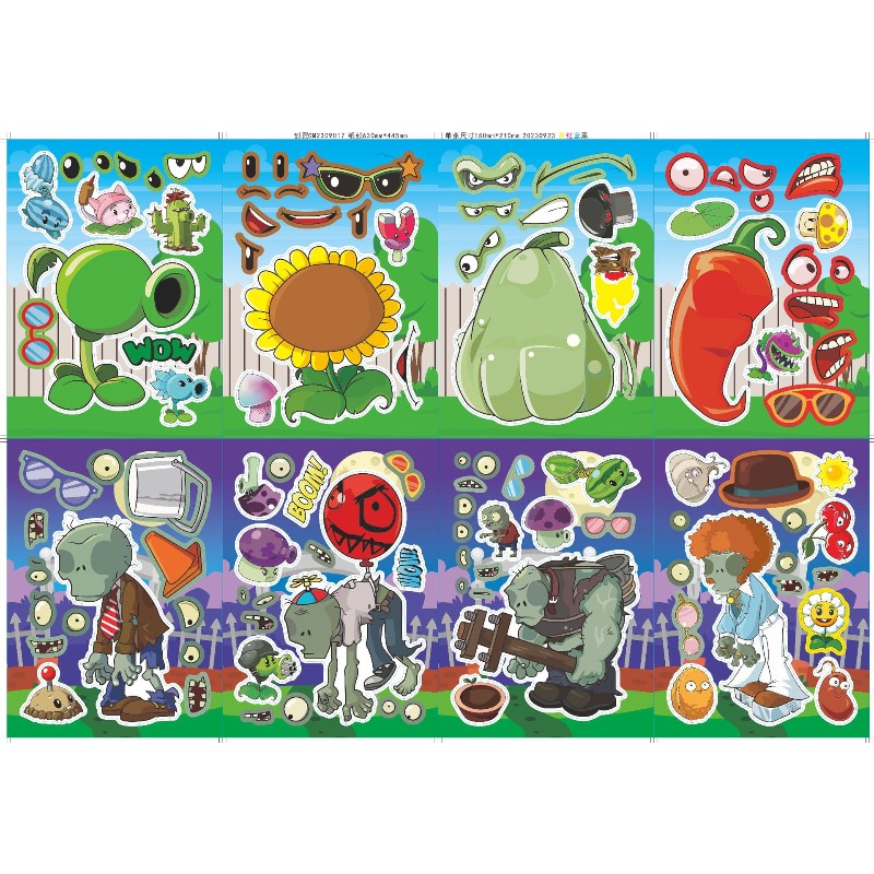 Plant Parent Vs - Naklejki Puzzle Plants Vs. Zombies, Urocze
